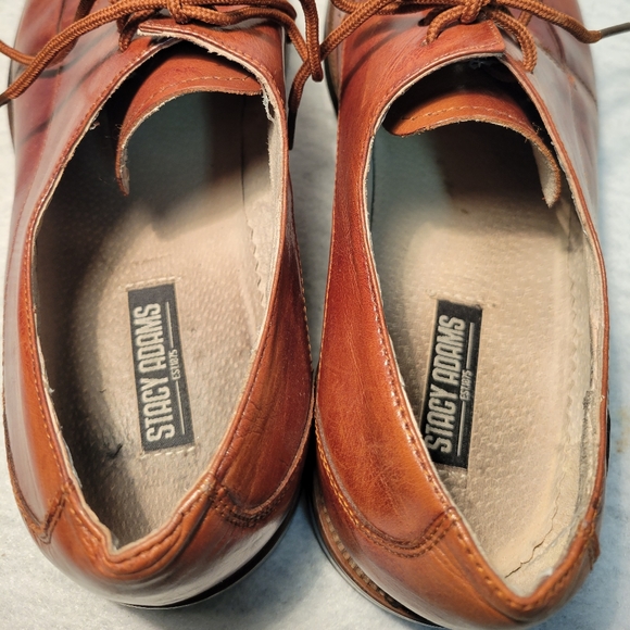 STACY ADAMS Brown Leather Square Toe Men's Dress Shoe Size 10 M 24793-221 - Picture 6 of 8